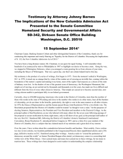 Senate Testimony - Living with the Law