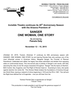 SANGER ONE WOMAN, ONE STORY