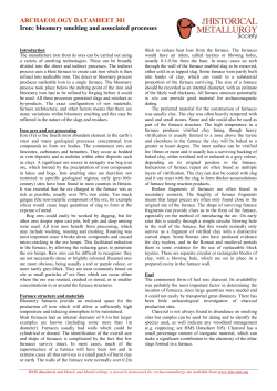 ARCHAEOLOGY DATASHEET 301 Iron: bloomery smelting and
