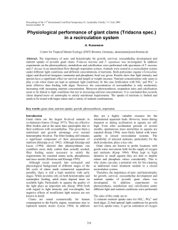 Physiological performance of giant clams (Tridacna spec.) in a