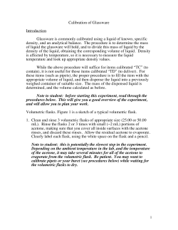 Calibration of Glassware Introduction Glassware is commonly