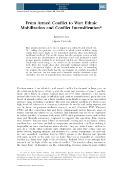 From Armed Conflict to War: Ethnic Mobilization and Conflict