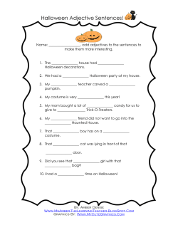 Halloween Adjective Sentences!
