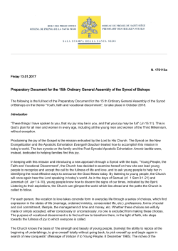 Preparatory Document for the 15th Ordinary General Assembly of