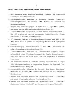 Lectures - Institut für Anorganische Chemie