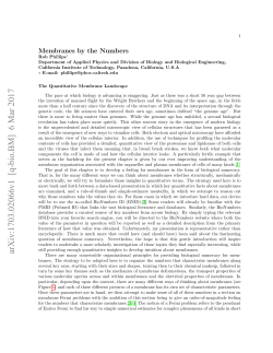Membranes by the Numbers