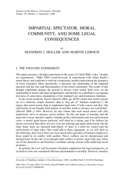 impartial spectator, moral community, and some legal consequences