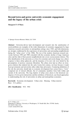 Beyond town and gown: university economic engagement and the