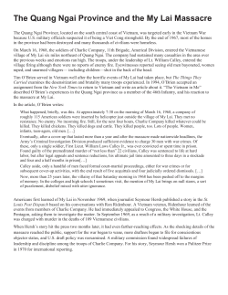 The Quang Ngai Province and the My Lai Massacre