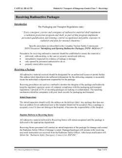 Receiving Radioactive Packages