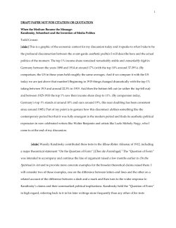 DRAFT PAPER NOT FOR CITATION OR QUOTATION When the