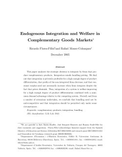 Endogenous Integration and Welfare in Complementary Goods