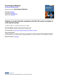 Psychological Medicine Classes of conduct disorder symptoms and