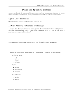 Plane and Spherical Mirrors