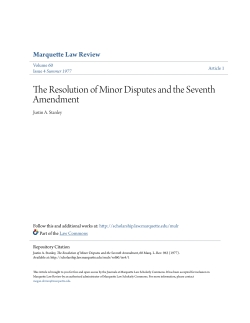 The Resolution of Minor Disputes and the Seventh Amendment
