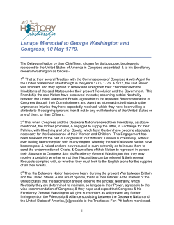 Lenape Memorial to George Washington and Congress, 10 May 1779.