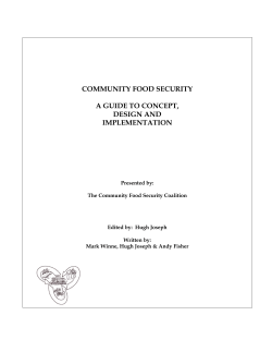 COM M UNITY FOOD SECURITY A GUIDE TO CONCEPT, DESIGN