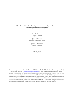 The effect of Catholic schooling on math and reading development