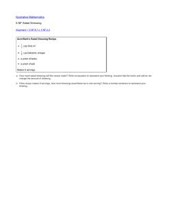 Salad Dressing Task