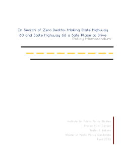 In Search of Zero Deaths: Making State Highway 60 and State