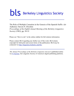 The Role of Multiple Causation in the Genesis of the Spanish Suffix