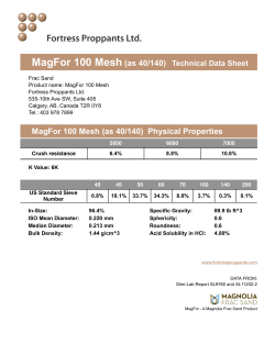 MagFor 100 Mesh (as 40/140) Physical Properties