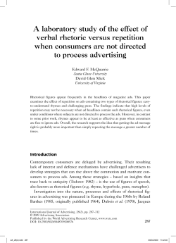 A laboratory study of the effect of verbal rhetoric versus repetition