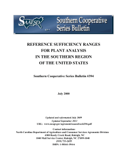 reference sufficiency ranges for plant analysis in the southern region
