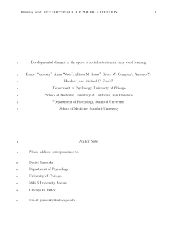 Running head: DEVELOPMENTAL OF SOCIAL ATTENTION 1