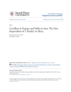 The New Imperialism of &ldquo;Chindia&rdquo; in Africa