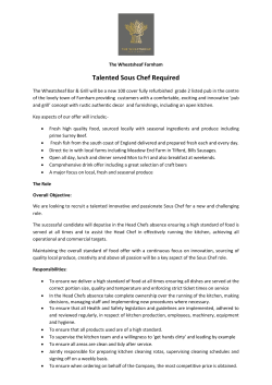 Talented Sous Chef Required