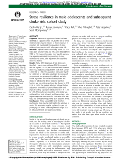 Stress resilience in male adolescents and subsequent stroke risk
