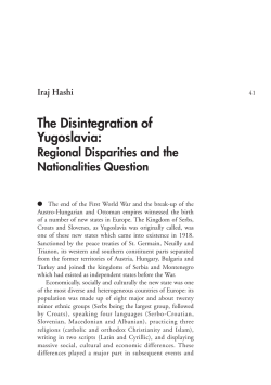 The Disintegration of Yugoslavia