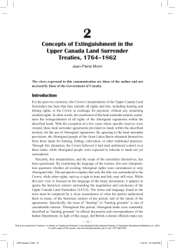 2. Concepts of Extinguishment in the Upper Canada Land Surrender