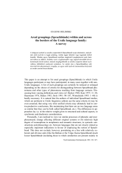 Areal groupings (Sprachb&uuml;nde) within and across the borders of the