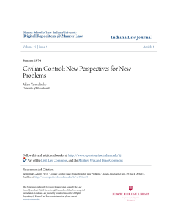 Civilian Control: New Perspectives for New Problems