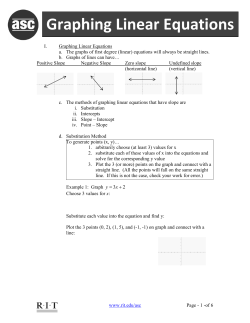 Graphing and Writing Linear Equations