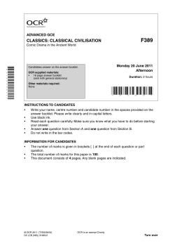 Question paper - Unit F389 - Comic drama in the ancient world