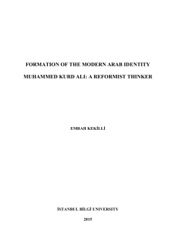 formation of the modern arab identity muhammed kurd ali
