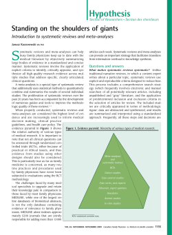Hypothesis - Canadian Family Physician