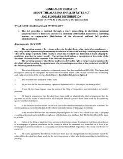 GENERAL INFORMATION ABOUT THE ALABAMA SMALL