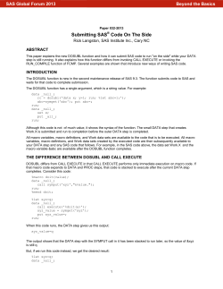 Submitting SAS&reg; Code on the Side