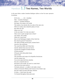 Handout 1.3Two Names, Two Worlds