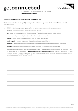 Teenage Affluenza - World Vision Australia