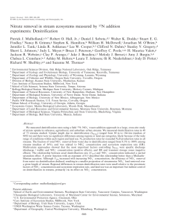 Mulholland, Patrick J., et al. Nitrate removal in stream ecosystems