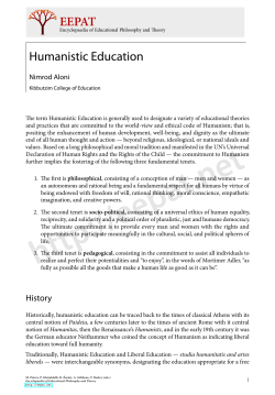 Humanistic Education