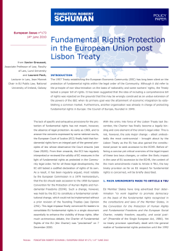 Fundamental Rights Protection in the european union post Lisbon