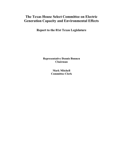 Electric Generation Capacity and Environmental Effects