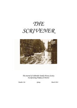 the scrivener - Calderdale Family History Society