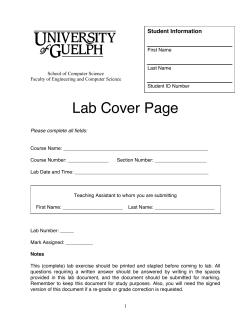 Lab Cover Page